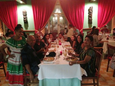 The whole table, laughing — Punta Cana