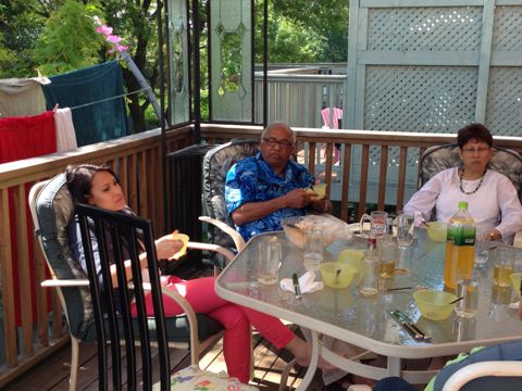 A quiet drink on the deck