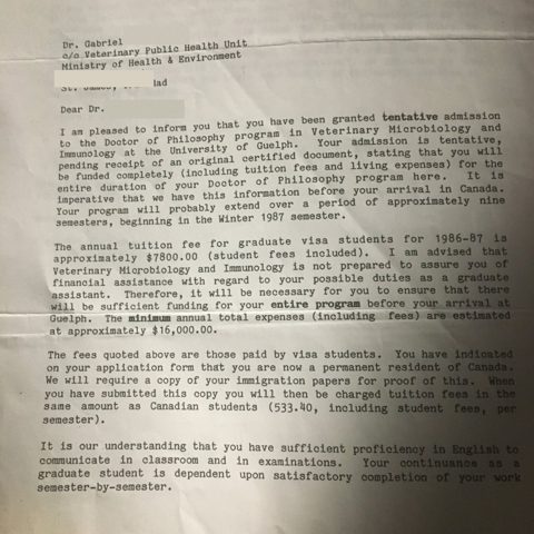 The Guelph letter, 1986